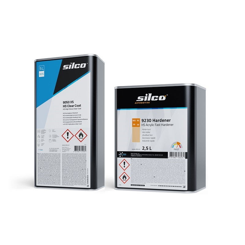 Lakier bezbarwny Silco 9050 X5 7,5l KPL + kubek