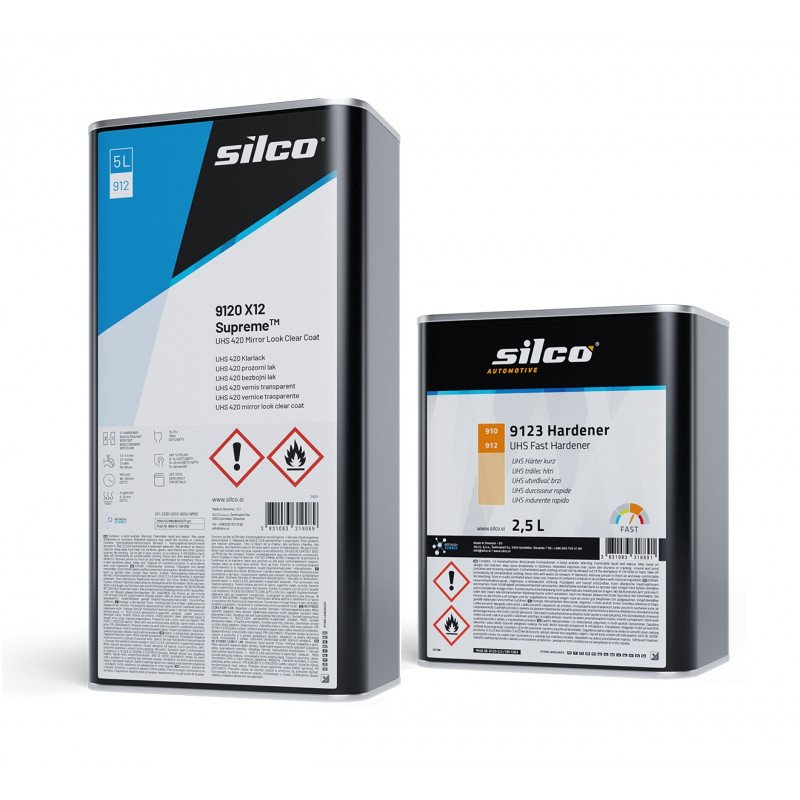 Lakier bezbarwny Silco 9120 X12 7,5l KPL + kubek